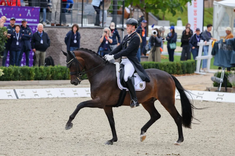 Frederic Wandres und Bluetooth OLD bei den FEI Dressage European Championships 2025 in Crozet